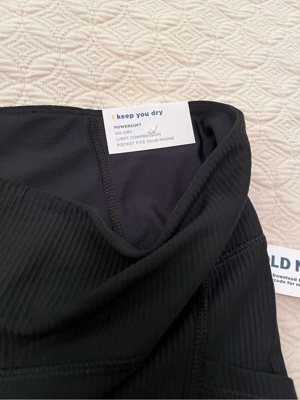 NWT Old Navy Black PowerSoft High-Rise 7/8 Ribbed Athletic Leggings (size Large) - Picture 7 of 10